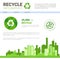 Recycle Infographic Banner Waste Gathering Sorting Garbage Concept