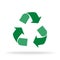 Recycle isolated icon. Recycling trash to care about world logo. Waste garbage safely. Triangle arrows of reduce concept sign.