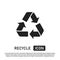 Recycle isolated icon. Symbol of recycling. Care of nature sign. Ecology arrow sign