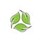 Recycle leaf logo or icon vector design