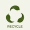 Recycle leaves icon. ecology, eco friendly and environmental management symbol