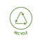 Recycle line art icon. Rotation arrow symbol. Eco system badge on white background. Bio, organic product and cosmetic