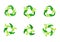 Recycle logo, circle, natural, green, leaves, ecology, leaf, recycling set of round symbol icon vector design