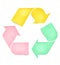 Recycle logo graph paper craft colorful