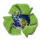 Recycle logo symbol from the green grass and earth.