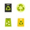 Recycle material icon set, flat style