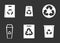 Recycle material icon set grey