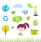 Recycle, nature and ecology icons on white