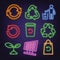 Recycle neon icons