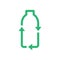 Recycle plastic logo icon, Arrows  pet bottle shape recycling sign, Ecological preservation concept