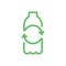 Recycle plastic logo icon, Arrows  pet bottle shape recycling sign, Ecological preservation concept