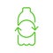 Recycle plastic logo icon, Arrows  pet bottle shape recycling sign, Ecological preservation concept