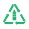 Recycle plastic logo icon, Arrows pet bottle shape recycling sign, Reusable ecological preservation