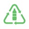 Recycle plastic logo icon, Arrows pet bottle shape recycling sign, Reusable ecological preservation concept