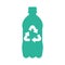 Recycle plastic logo icon, Arrows pet bottle shape recycling sign, Reusable ecological preservation concept