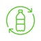 Recycle plastic logo icon, Arrows pet bottle shape recycling sign, Reusable ecological preservation concept