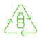 Recycle plastic logo icon, Arrows pet bottle shape recycling sign, Reusable ecological preservation concept