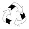 Recycle reduce reuse symbol in black and white
