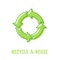 Recycle and Reuse Concept. Recycling Symbol of Circle with Green Circulate Rotating Arrows. Garbage Transformation