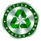 Recycle, reuse, reduce green hologram icon,arrows symbol, . Save the planet, environmental protection recycle sign