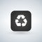 Recycle Reuse or reduce symbol over black app button. illustration.