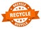 recycle round ribbon isolated label. recycle sign.