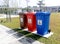 Recycle rubbish bin. All trash separated following categories to make it easy to recycle.