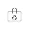 Recycle shopping bag line icon