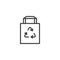 Recycle shopping bag line icon