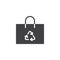Recycle shopping bag vector icon