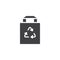 Recycle shopping bag vector icon