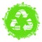 Recycle sign drawing for paint brush. Ecology symbol.