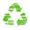 Recycle sign drawing for paint brush. Ecology symbol.