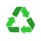 Recycle sign. Green Reuse symbol with arrows. Eco and environment protection icon. Vector illustration