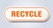 recycle sign. rounded isolated button. white sticker