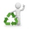 Recycle symbol with figure