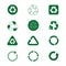 Recycle Symbol Green Arrows Logo Set Web Icon Collection
