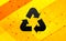 Recycle symbol icon abstract digital banner yellow background