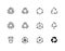 Recycle symbol. Recycling vector icons editable line set