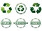 Recycle symbol and stamps