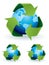 Recycle symbol world map