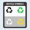 Recycle symbols in colors set