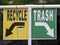 Recycle and trash sign