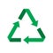 Recycle triangle shape icon, Green recycling rotation arrow sign, Reusable ecological preservation