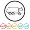 Recycle truck icon, Garbage Truck, 6 Colors Included