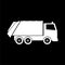 Recycle truck icon, Garbage Truck on dark background