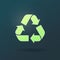 Recycle Vector icon. Trash symbol. Eco bio waste concept. Arrow 3d realistic design green illustration dark background