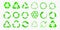 Recycle vector icons. Reuse eco arrow and bio garbage recycle green triangle signs