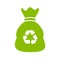 Recycle waste bag vector icon