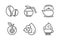 Recycle water, Coffeepot and Coffee beans icons set. Medical food, Teapot and Cappuccino cream signs. Vector
